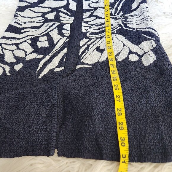 Chico's Travelers Long Cardigan Jacket sz 0 S/4 Crinkle Navy Blue Open Front NWT - Picture 10 of 13